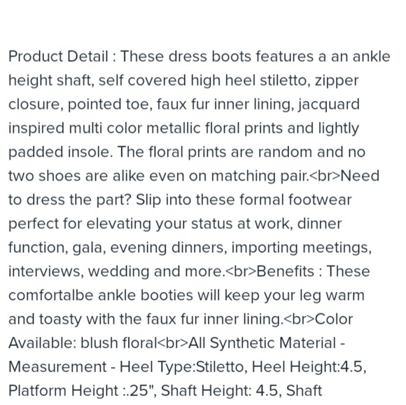 Pink Faux-Fur Lined Floral Silhouette Jacquard Stiletto HighHeel Booties - Picture 4 of 10